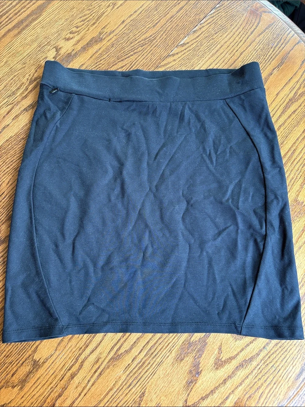 Toad&Co transits pencil Black Stretch Knit Mini Skirt